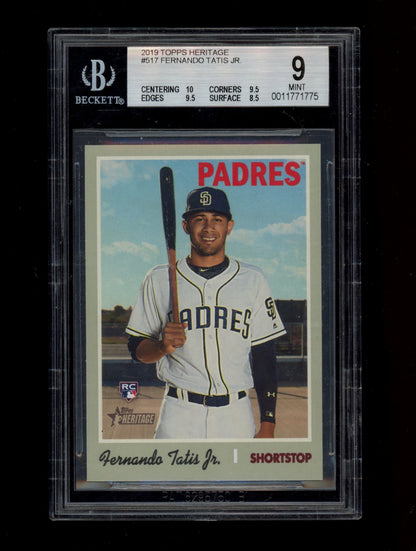 2019 Topps Heritage #517b Fernando Tatis Jr. BGS 9