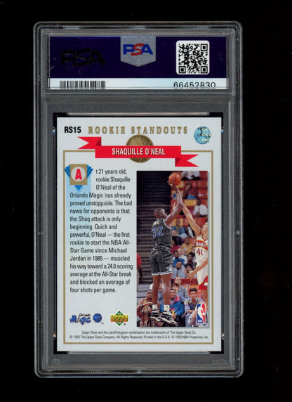 1992 Upper Deck Rookie Standouts #RS15 Shaquille O'Neal Rookie Standouts PSA 9