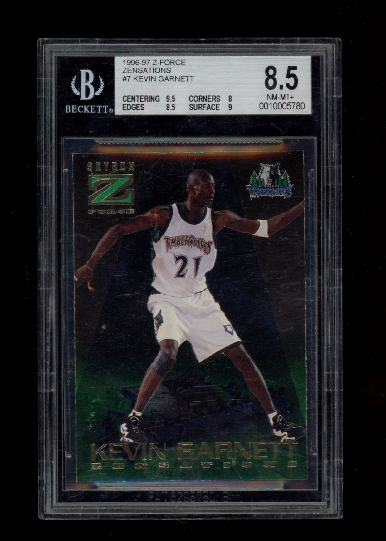 1996-97 Z-Force Zensations #7 Kevin Garnett BGS 8.5