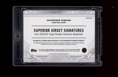 2023-24 Topps Royalty #SJS-AS Anfernee Simons Superior Jersey Sig /25