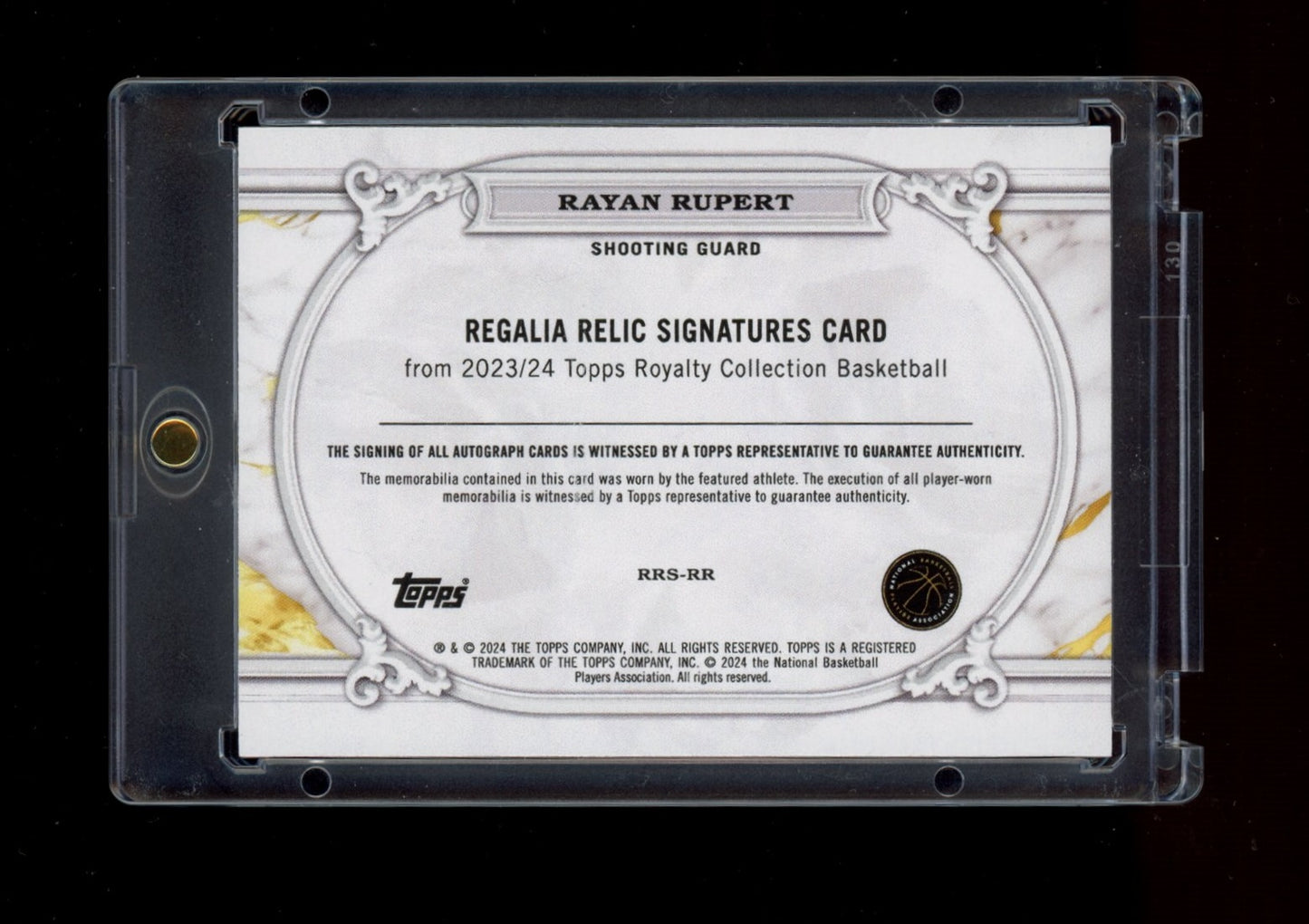 2023-24 Topps Royalty #RR-RR Rayan Rupert Regalia Relics #/99
