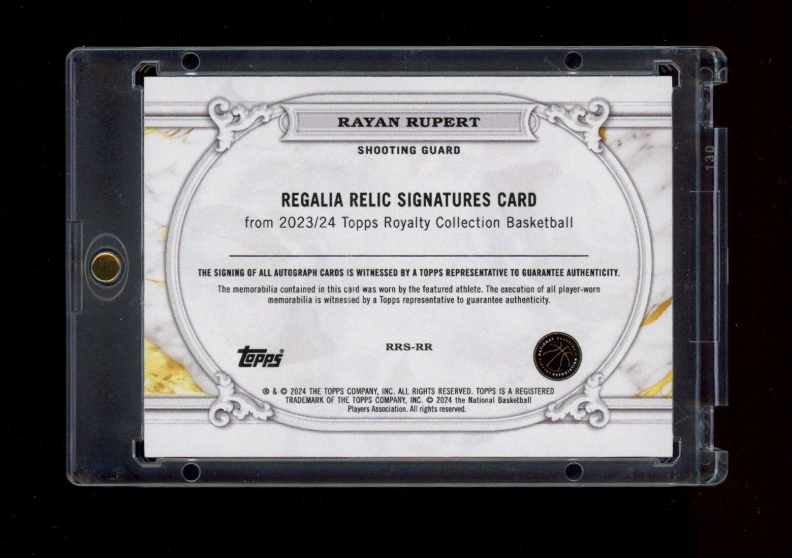 2023-24 Topps Royalty #RR-RR Rayan Rupert Regalia Relics #/99
