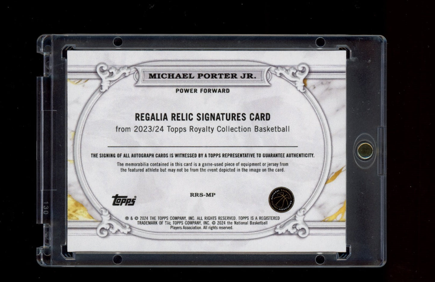 2023-24 Topps Royalty #RRS-MP Michael Porter Jr. Regalia signatures /99