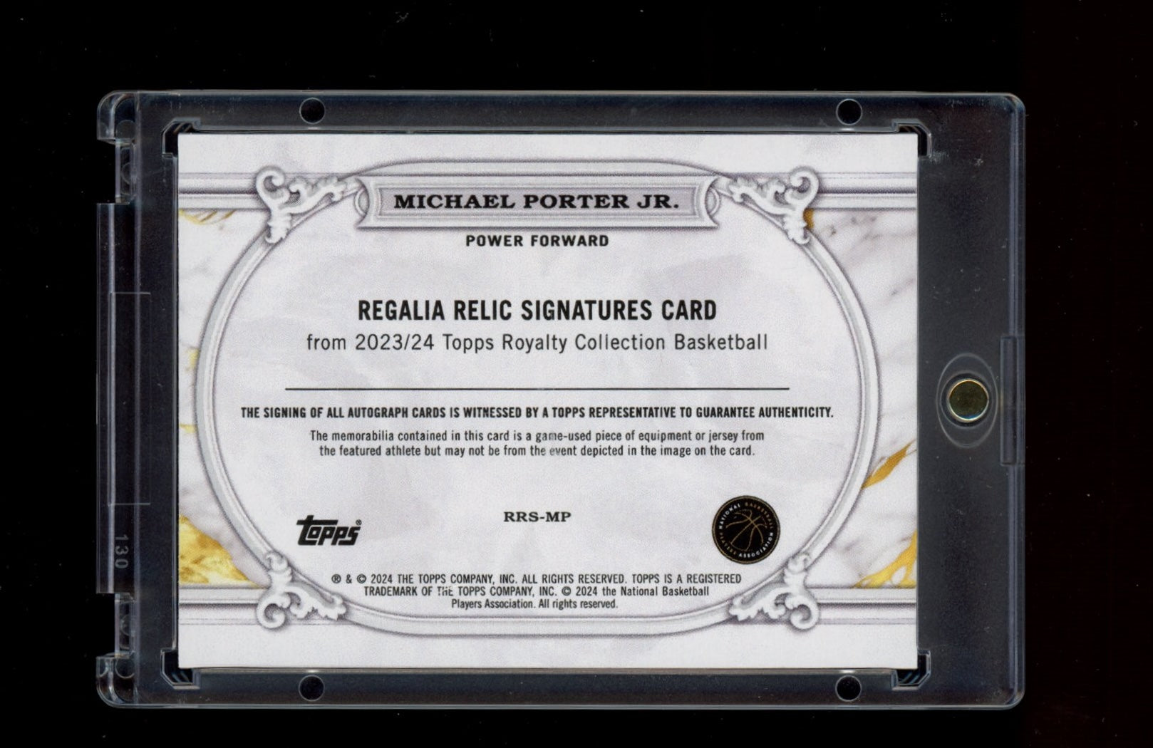 2023-24 Topps Royalty #RRS-MP Michael Porter Jr. Regalia signatures /99
