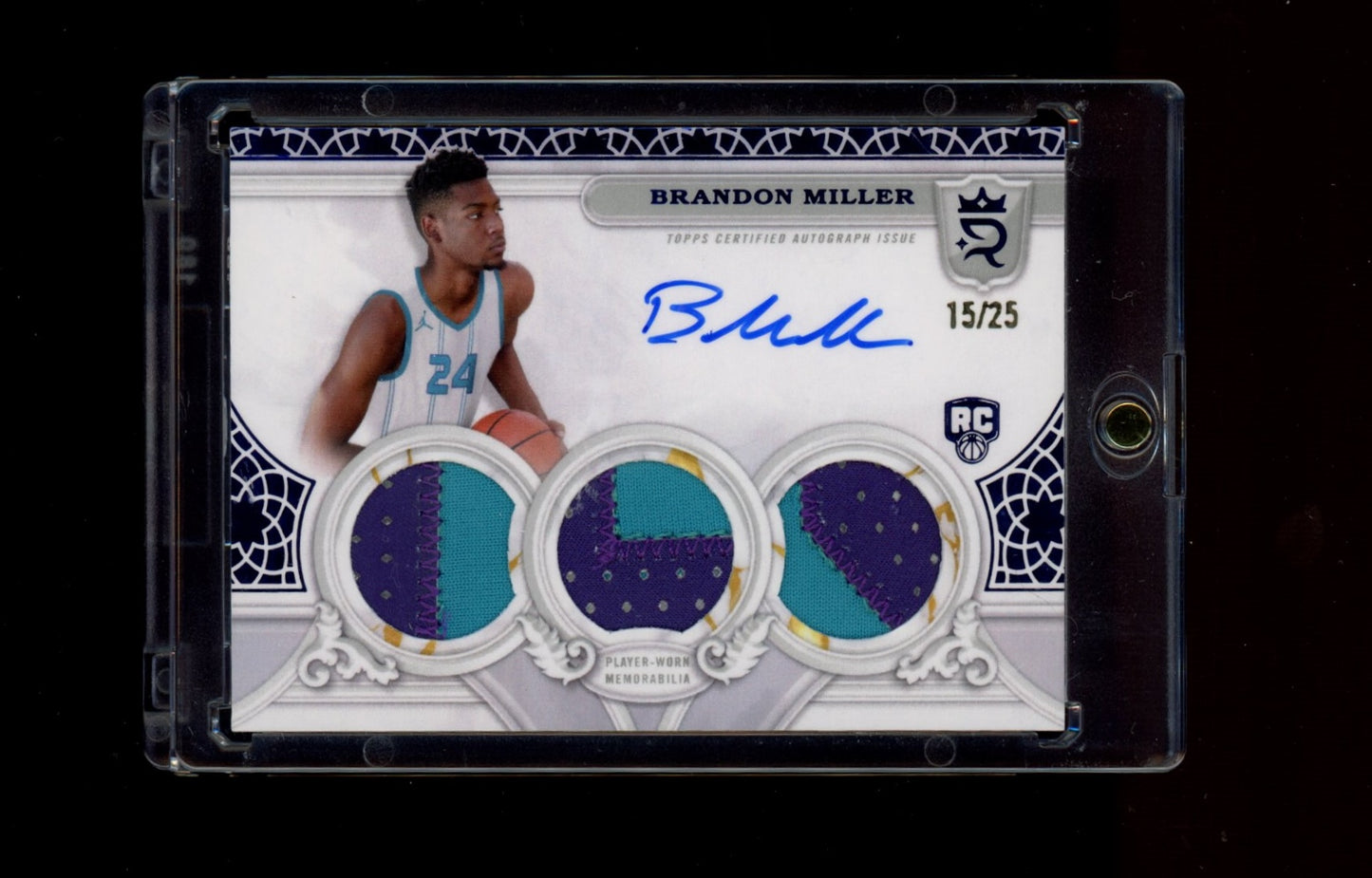2023-24 Topps Royalty #SJS-BM Brandon Miller Superior Jersey Sig Blue #/25