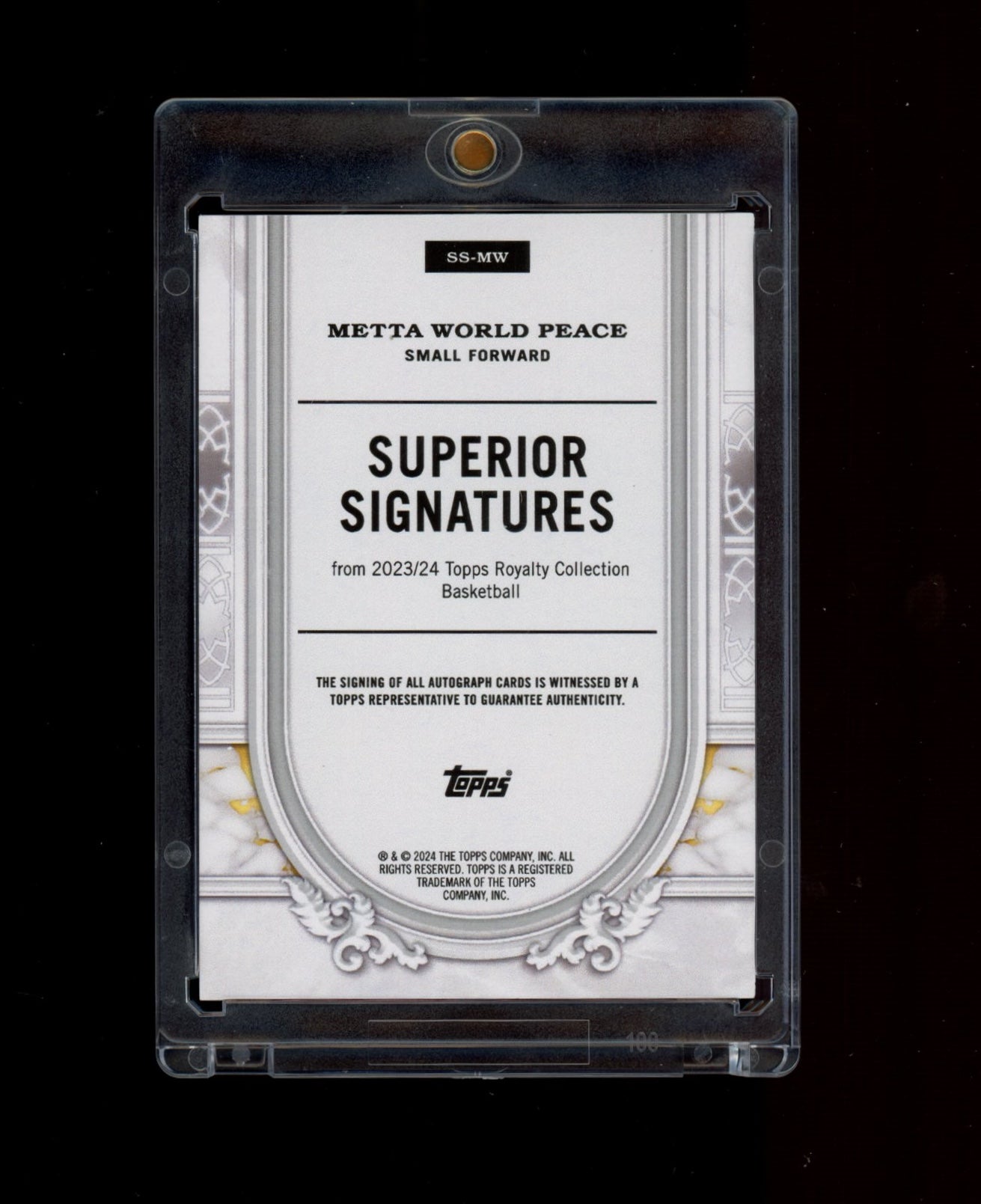 2023-24 Topps Royalty #SS-MW Metta World Peace Superior Signatures #/99
