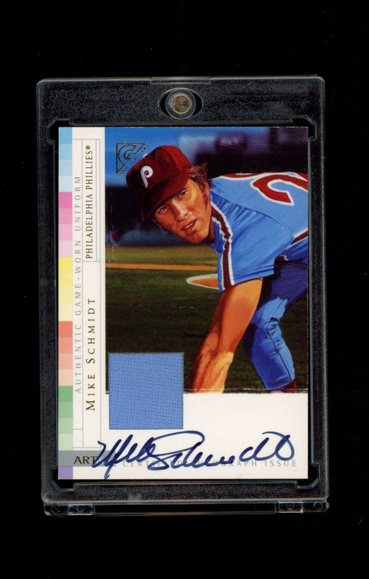 2003 Topps Gallery Hall of Fame #ARMS Mike Schmidt Artifact Relics Autographs