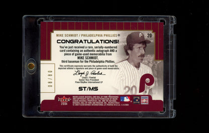 2004 Fleer E-X #ST/MS Mike Schmidt Signings-of-the-Times-Best-Year #/80
