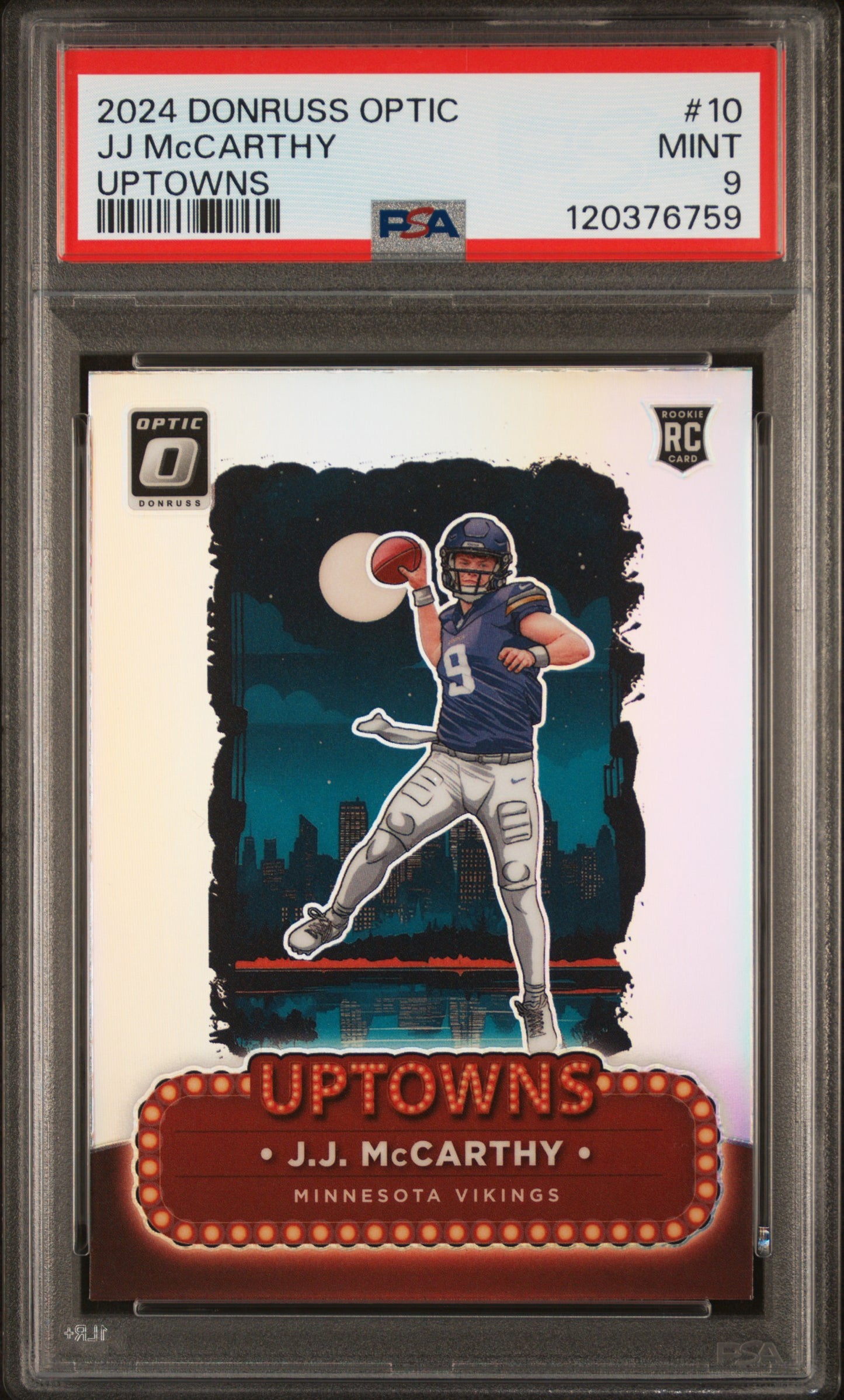 2024 Panini Donruss Optic Uptowns #10 Jj Mccarthy PSA 9