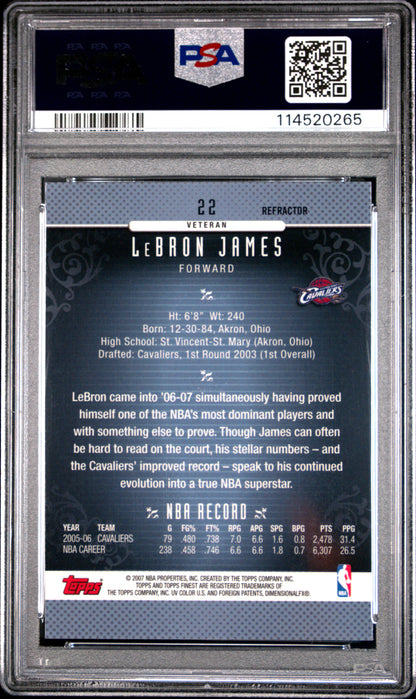2006 Finest #22 Lebron James Refractor PSA 10