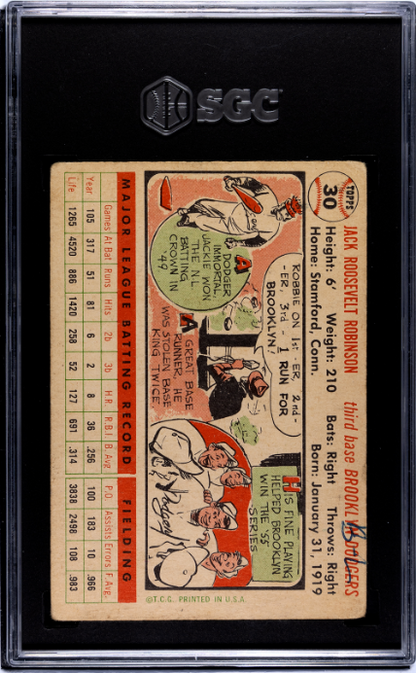 1956 Topps #30 Jackie Robinson White Back SGC 1.5
