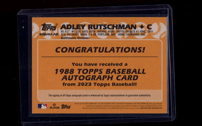 2023 Topps Update #88BAU-AR Adley Rutschman 1988 Topps Baseball 35th Auto