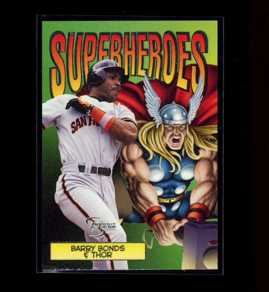 1998 SkyBox Dugout Axcess #1SH Barry Bonds / Thor SuperHeroes
