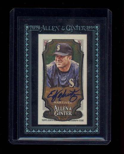 2024 Topps Allen & Ginter #MA-EM Edgar Martinez Framed mini auto Black #/25
