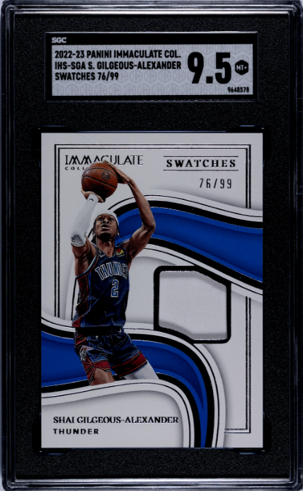 2022-23 Panini Immaculate #IHS-SGA Shai Gilgeous-Alexander Patch /99 SGC 9.5