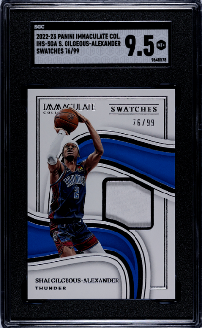 2022-23 Panini Immaculate #IHS-SGA Shai Gilgeous-Alexander Patch /99 SGC 9.5