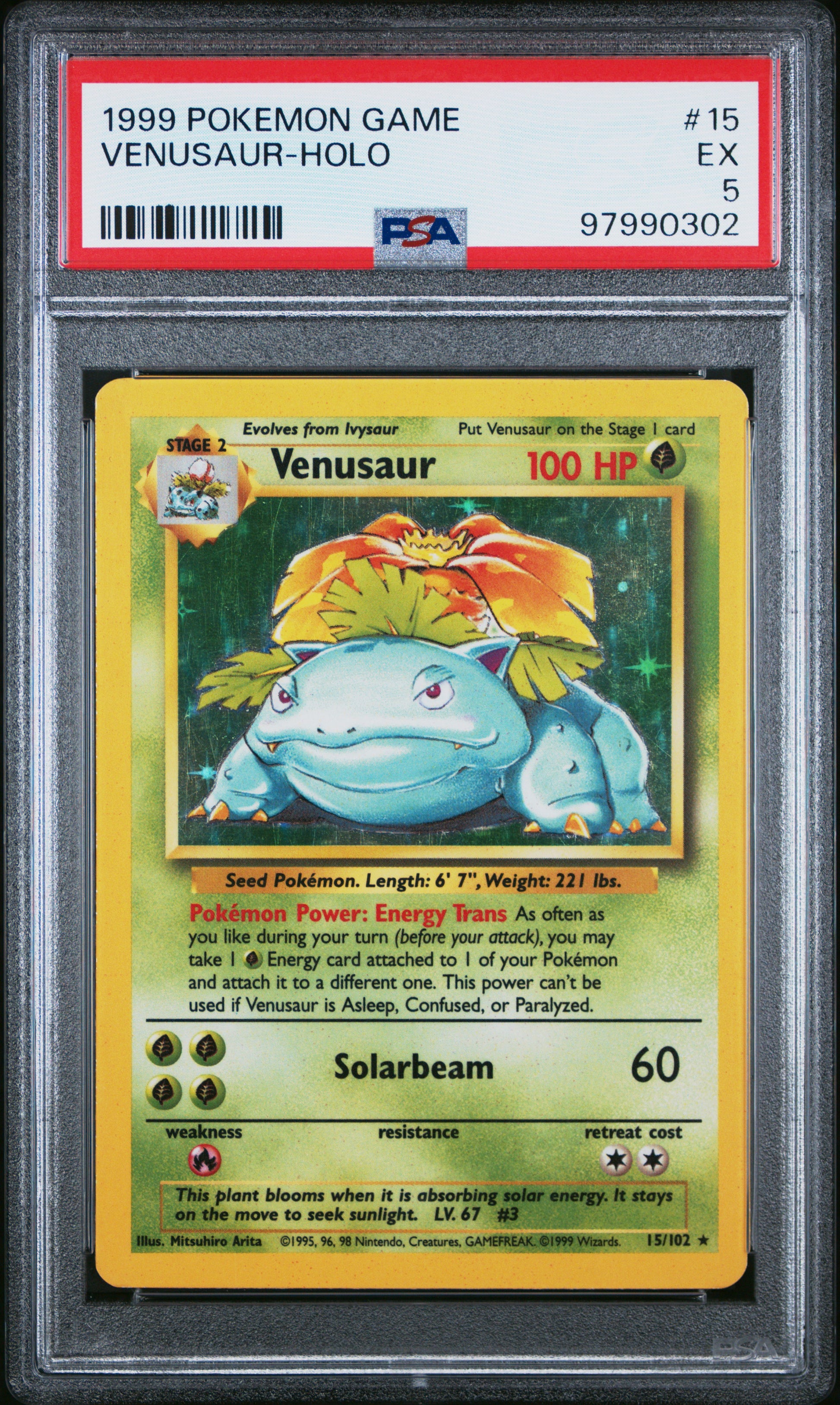 1999 Pokemon Game #15 Venusaur-Holo PSA 5