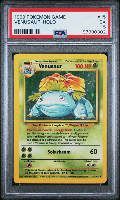 1999 Pokemon Game #15 Venusaur-Holo PSA 5