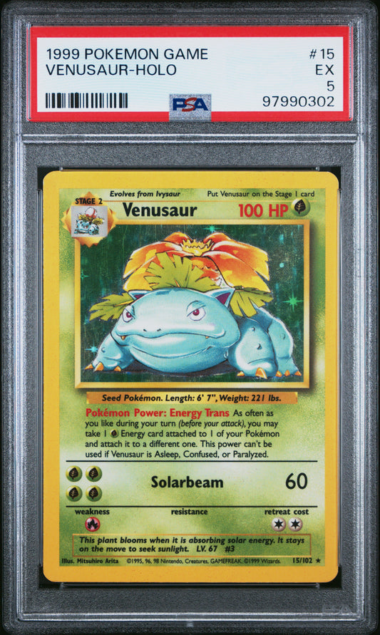1999 Pokemon Game #15 Venusaur-Holo PSA 5