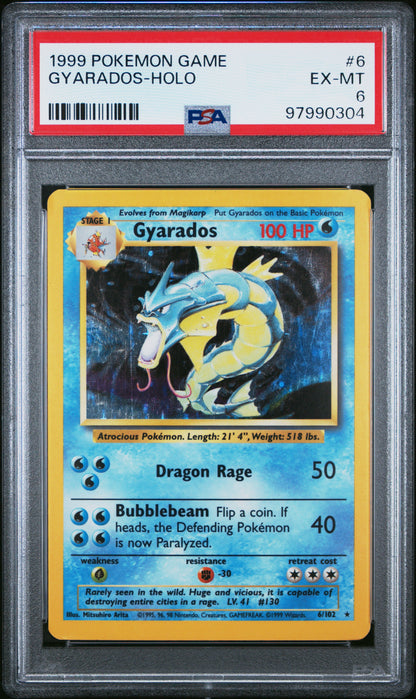 1999 Pokemon Game #6 Gyarados-Holo PSA 6