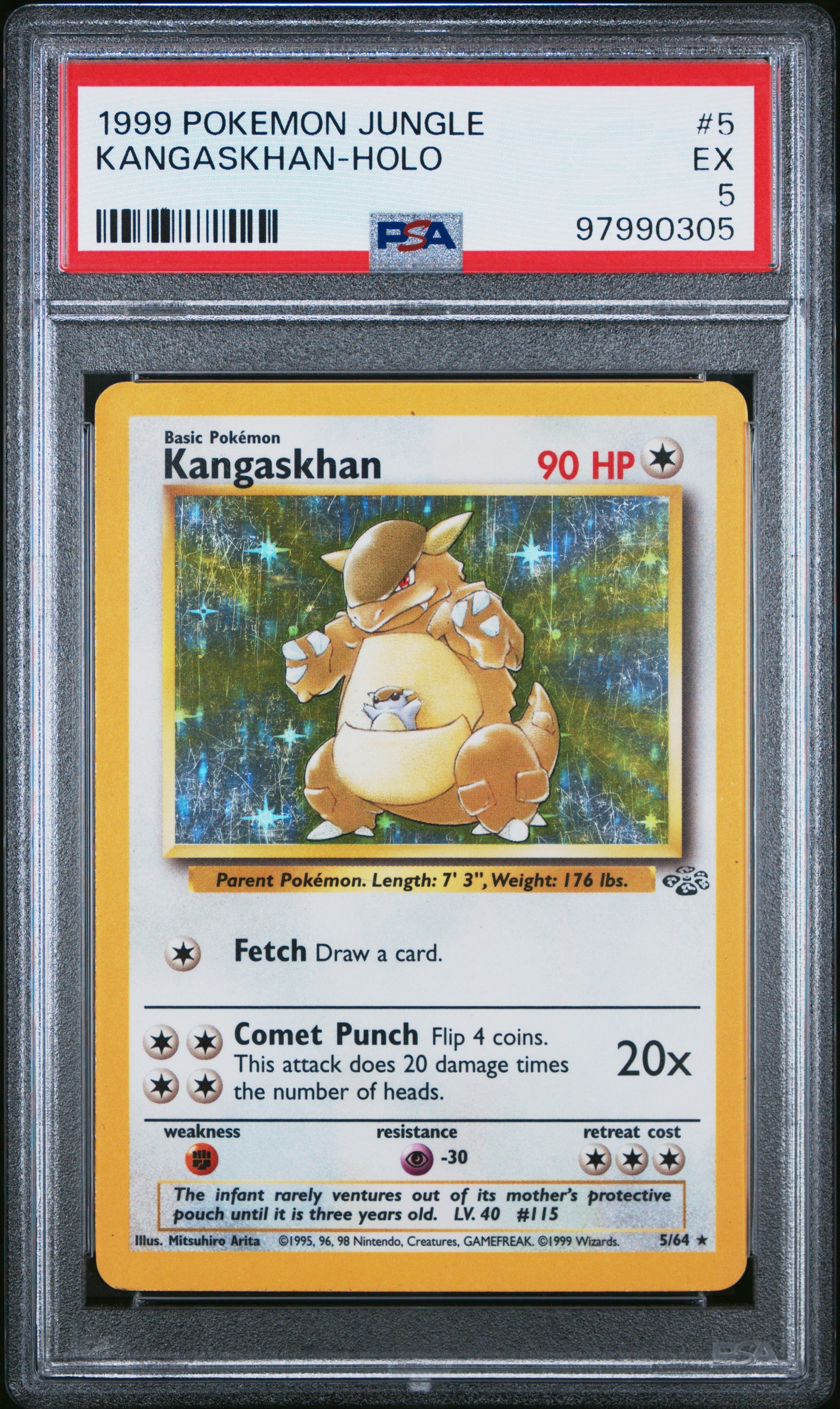 1999 Pokemon Jungle #5 Kangaskhan-Holo PSA 5