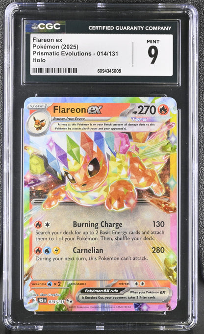 2025 Prismatic Evolutions #014/131 Flareon ex CGC 9