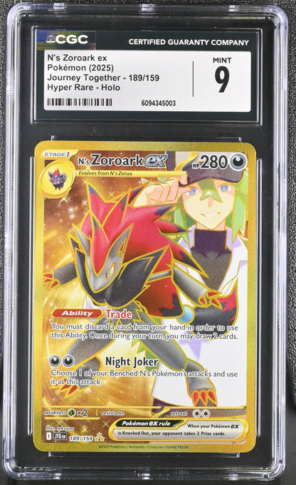 2025 Journey Together #189/159 N's Zoroark ex CGC 9