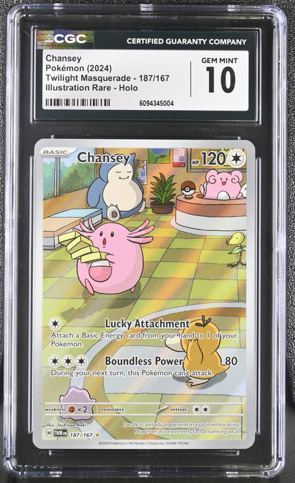 2024 Twilight Masquerade #187/167 Chansey CGC 10