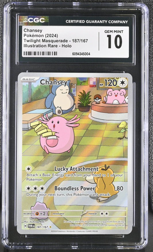 2024 Twilight Masquerade #187/167 Chansey CGC 10