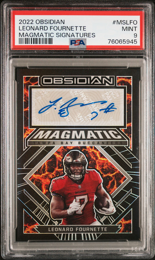 2022 Panini Obsidian Magmatic Signatures Leonard Fournette #MSLFO /99 PSA 9