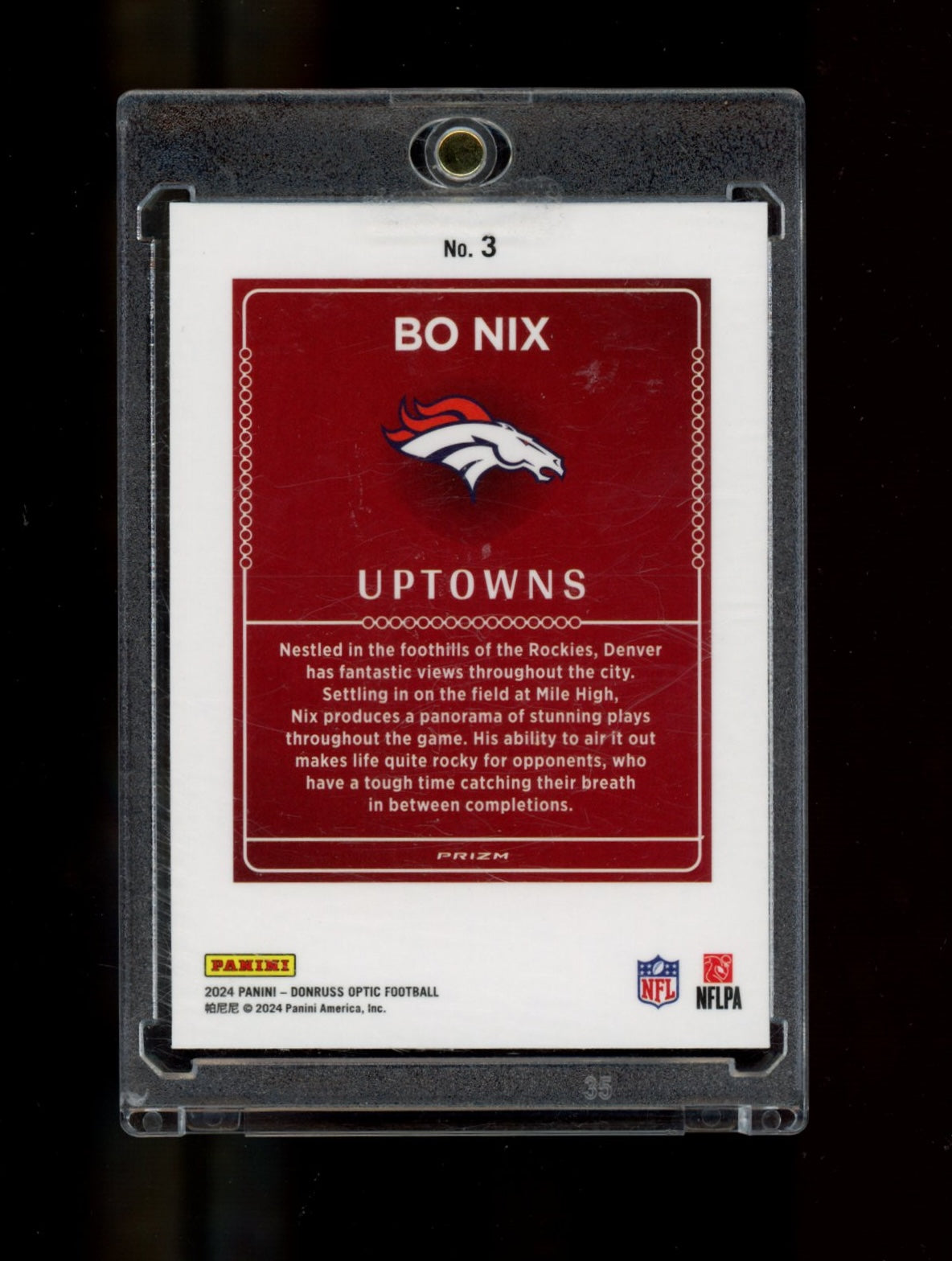 2024 Donruss Optic #3 Bo Nix Uptowns