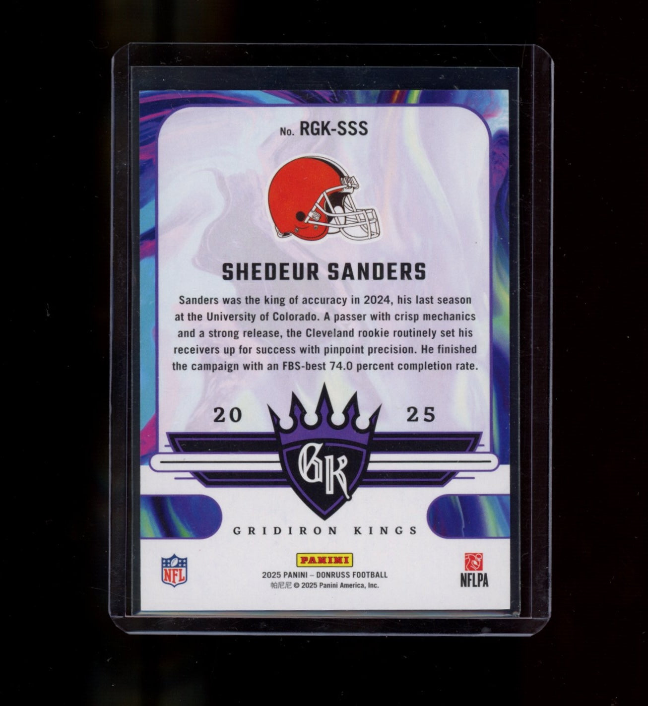 2025 Donruss #RGK-SSS Shedeur Sanders Rookie Gridiron Kings