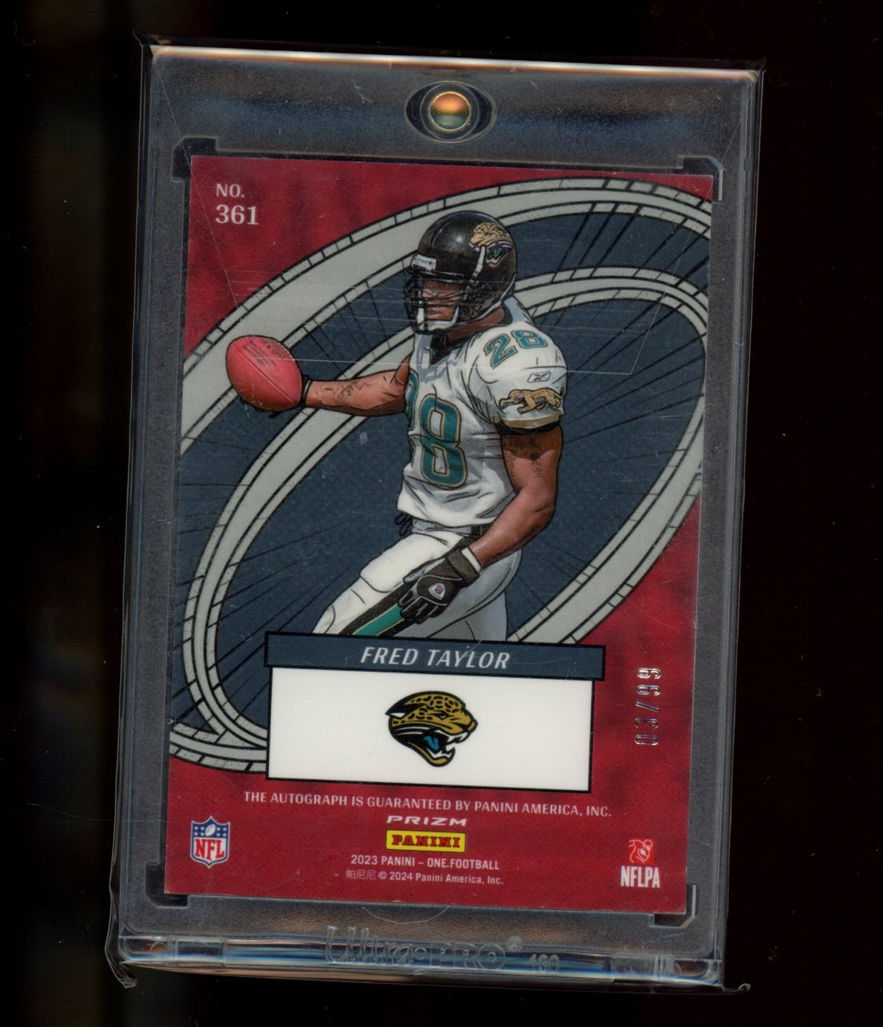 2023 Panini One #361 The Oneders Auto Fred Taylor /99