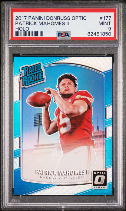 2017 Panini Donruss Optic #177 Patrick Mahomes Ii Holo PSA 9