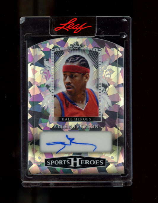 2025 Leaf Metal  - Hall Heroes Auto Crystal Silver #HH-AI1 Allen Iverson #/35