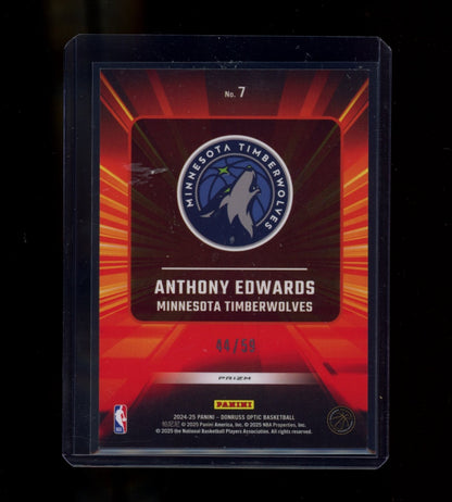 2024-25 Donruss Optic #7 Anthony Edwards Express Lane White Velocity #/59
