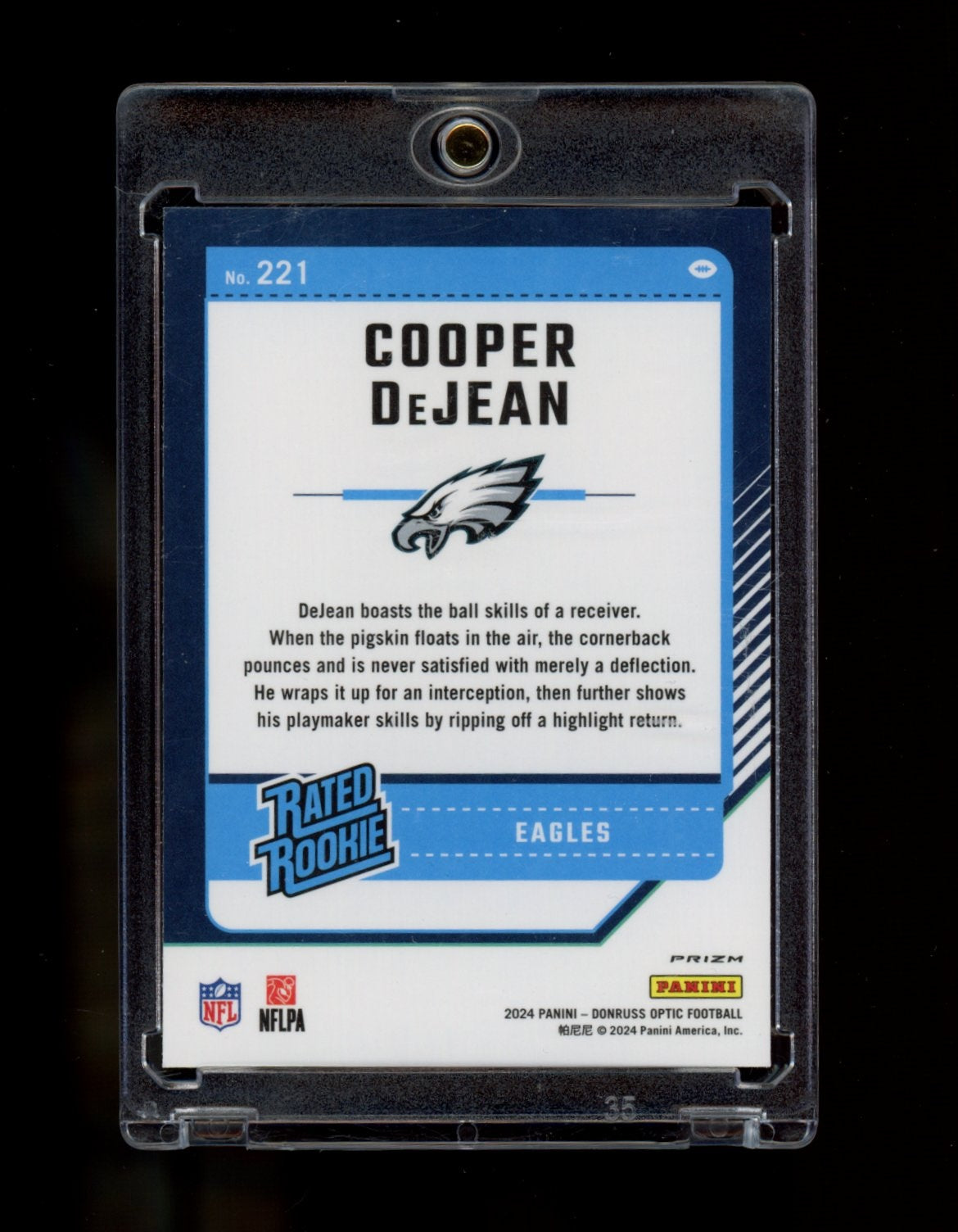 2024 Donruss Optic #221 Cooper DeJean Fire