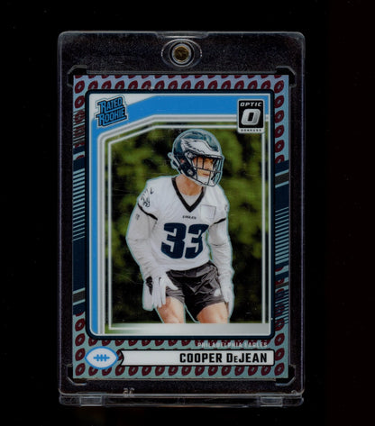 2024 Donruss #305 Cooper DeJean Optic Rated Rookies Preview Football Emoji