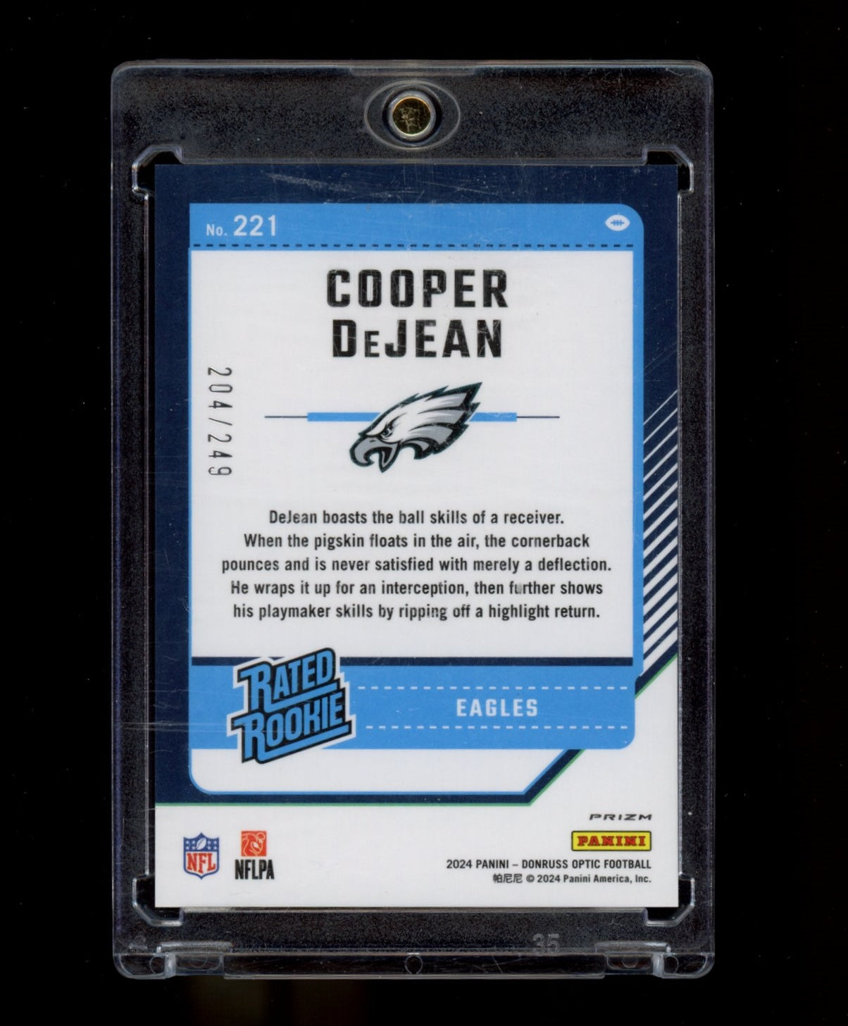 2024 Donruss Optic #221 Cooper DeJean Orange #/249