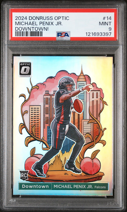 2024 Panini Donruss Optic Downtown! #14 Michael Penix Jr. PSA 9