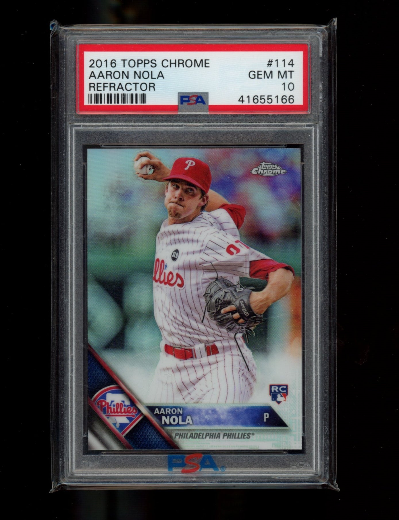 2016 Topps Chrome #114 Aaron Nola Refractor PSA 10