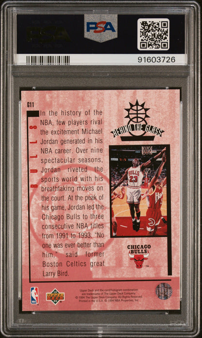 1993 Upper Deck Se Behind The Glass #G11 Michael Jordan Behind The Glass PSA 9