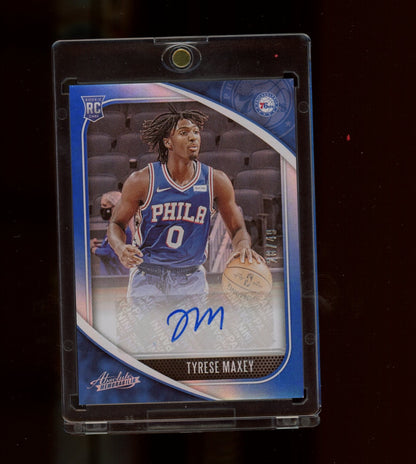 2020-21 Panini Absolute #RAV-TMA Tyrese Maxey Rookie auto Level 2 #/49