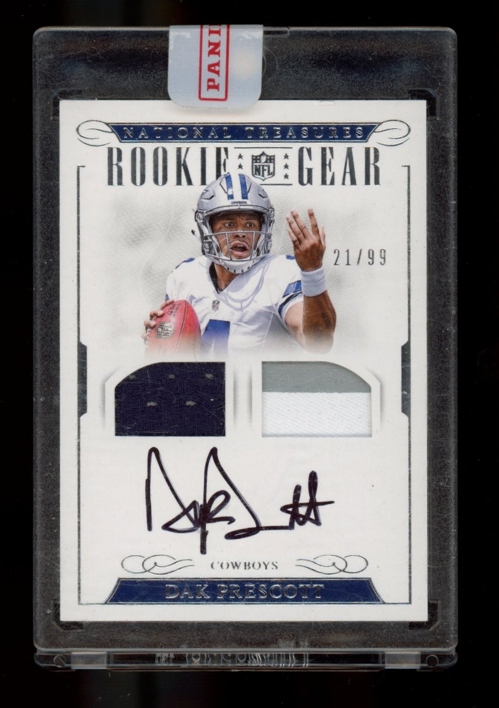 2016 Panini National Treasures #30 Dak Prescott Rookie Gear Materials Sig #/99