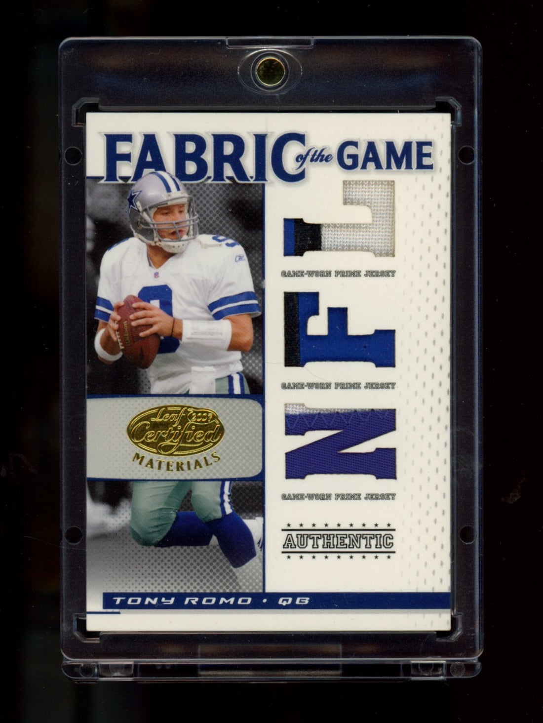 2007 Leaf Certified Materials #FOG-98 Tony Romo Fabric of the Game NFL #/25