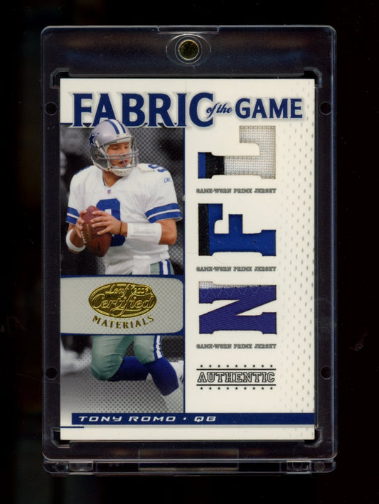 2007 Leaf Certified Materials #FOG-98 Tony Romo Fabric of the Game NFL #/25