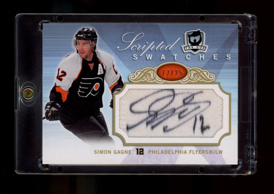 2005-06 Upper Deck The Cup #SS-SG Simon Gagne Scripted Swatches #/25 Jsy #