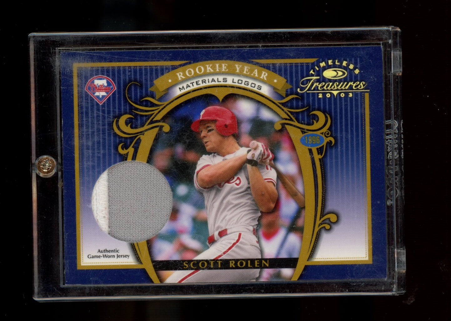 2003 Donruss Timeless Treasures #RY-11 Scott Rolen Rookie Year Logos #/50