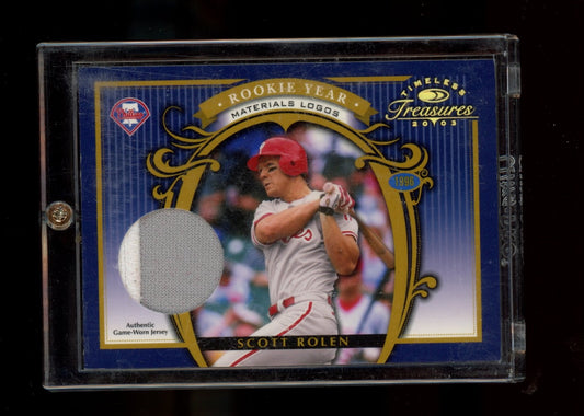 2003 Donruss Timeless Treasures #RY-11 Scott Rolen Rookie Year Logos #/50