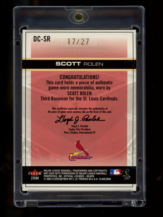 2004 Flair #DC-SR Scott Rolen Diamond Cuts Game Used Pewter Die Cut #/13